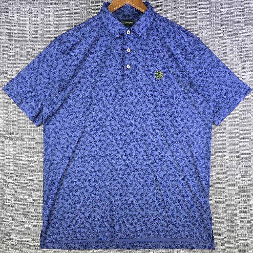 Berckmans Place Polo Shirt Mens Large Blue Masters 1934 Azaela AOP Peter Millar - Picture 2 of 14